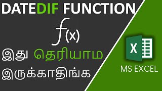 DATEDIF Formula in Excel Tamil