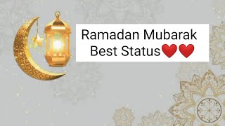Ramadan Mubarak Status😍Ramzan Mubarak WhatsApp status♥️ | Mahe Ramzan Mubarak Status 2022 HD🥰 |