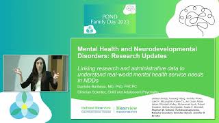 POND Family Day 2023 Dr. Danielle Baribeau: Mental Health and Neurodevelopmental Disorders