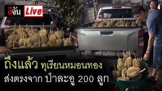 Live ถึงแล้ว #ทุเรียนหมอนทอง ส่งตรงจาก #ป่าละอู  200 ลูก เต็มคันรถ | อีจัน EJAN