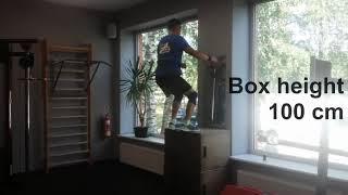 07.08.2019. Explosive exercise for legs. Jumping on the box. Fitness.