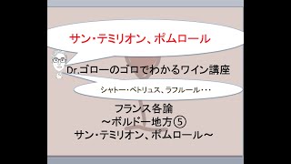 【ボルドー⑤サンテミリオン、ポムロール地区】ワインエキスパートDr.ゴローのゴロと理論でわかるワイン講座