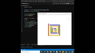 Draw a Spiraling Square using Python Turtle Graphics0 #coding #pythonturtle #python
