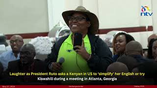 Laughter as President Ruto asks Kenyan lady in US to ‘simplify’ her English