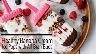 Healthy CHOCOLATE BANANA YOGURT BERRY All-Bran POPSICLES | Perfect SUMMER Popsic