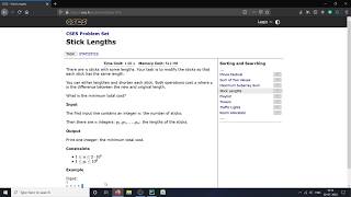PYTHON Stick Lengths Algorithm - CSES Sorting and Searching #9