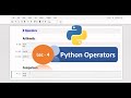Python Tutorial - 4 | Python Operators | Python Tutorial for Beginners | Python Training