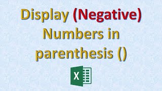 How to show Negative numbers in brackets in Excel