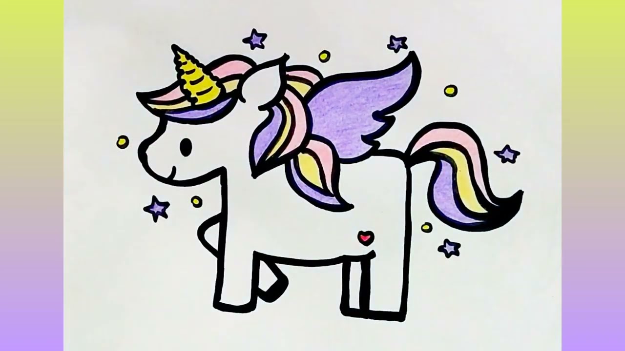 How To Draw A Cute Unicorn - YouTube