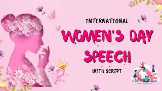 International Women's Day Speech in English| International Women's day 2024| Speech on Women's Day