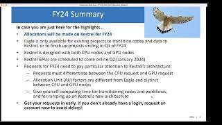 FY24 NREL HPC Allocation Request Webinar