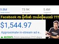 Monetization အောင်ပြီးFacebook ကနေစုစုပေါင်း ဘယ်လောက်ရလဲ ?