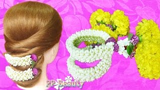 วิธีร้อยมาลัยดอกรัก และเกล้าผมเจ้าสาว  How to make Crown Flowers Garland and easy wedding updo .