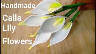 Calla lily flowers make easy at home | Realistic flowers art | How to make calla lily flowers DIY