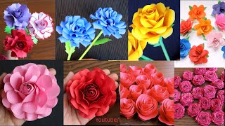 10 Different Types of Paper Rose Flowers 🌹 🌹 🌹 - How To Make Paper Roses - Paper Craft