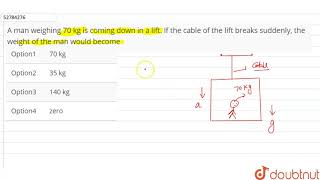 A man weighing 70 kg is coming down in a lift. If the cable of the lift breaks suddenly,