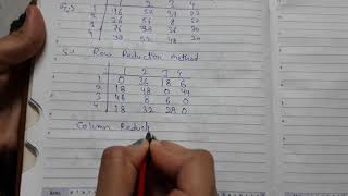 Assignment problem = Hungarian method = Reduced matrix method