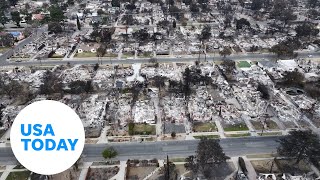 Drone footage shows devastation left by deadly Eaton Fire | USA TODAY