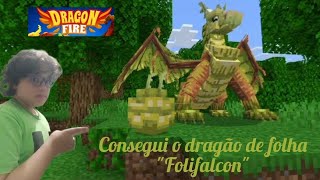 peguei o dragão de folha Folifalcon #minecraft #dragões #aventura