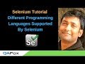 Different programming languages that are supported by Selenium - Introduction to Selenium - Part 7