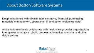 Boston Software Systems - The High Performance Standard in Healthcare Robotic Process Automation