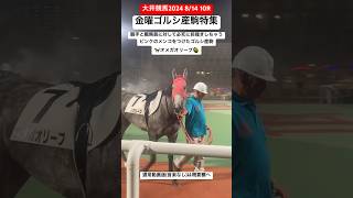 【ゴールドシップ産駒】騎手と厩務員に対して必死に前掻きしちゃうピンクのメンコをつけたゴルシ産駒🐎オメガオリーブ🫒　#ゴールドシップ　#ゴールドシップ産駒  #ゴルシ