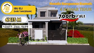 Desain Bangunan Rumah 6X15 M  [2 LANTAI] dari IBU ELI, Jasa Desain Rumah TANGERANG