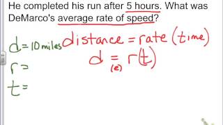 Common Core Math: Distance, Rate, Time Equations