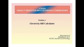 CS8383 - E1 - Java Electricity Bill Calculator