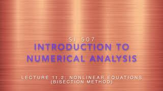 Lecture 11-2: Bisection Method