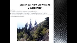 Science 10: Plant Growth and Development