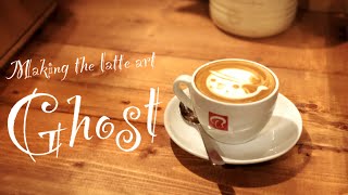 How to make ghost latte art!ラテアートおばけ!ver2