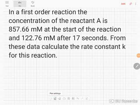 Calculating The Rate Constant Of A First Order Reaction - YouTube