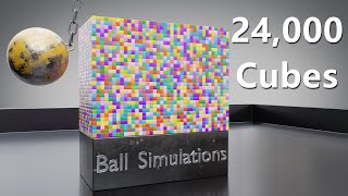100 KG steel ball VS 24,000 Cubes - Blender Rigid body simulation