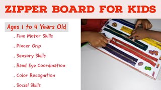 How to make Zipper Board For Toddlers/Fine Motor Activities/ Montessori Zip Frame