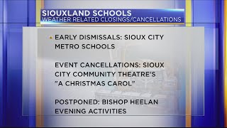 Siouxland schools weather related closings and cancellations