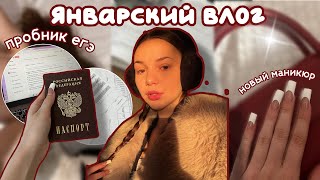 январский влог: пробник егэ📑 маникюр💅🏻 распаковки с wildberries🛍️