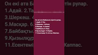 Кіші жүз Алшын тайпасына кіретін рулар мен бірлестіктің атаулары.