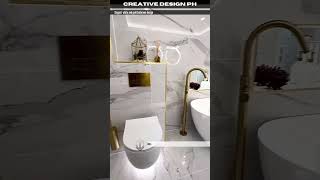 Creative design ideas: Elegant white \u0026 gold modern bathroom