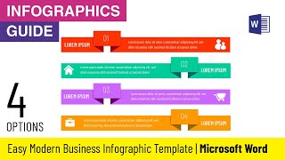 How to Create Four Options Banner Infographic design template in Microsoft Word @InfographicsGuide