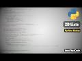 Python - 2D Lists