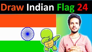 Draw Indian Flag Using Turtle ColorMode 🐢 | Python in (Hindi) Python Turtle Lec 24