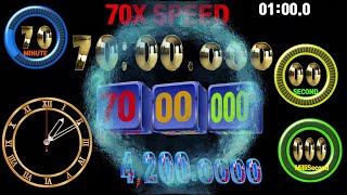 [Speed 70x] 0 to 70 minutes countup timer alarm🔔