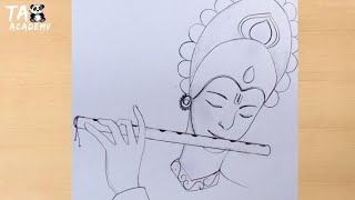 How to draw lord Krishna with Bansuri pencildrawing@TaposhiartsAcademy