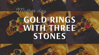 New Gold Rings with Three Stones | Gold Ring For Men