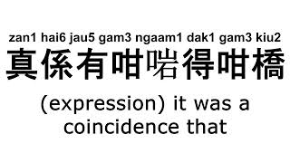 zan1hai6jau5gam3ngaam1dak1gam3kiu2真係有咁啱得咁橋 #cantonese #廣東話 #粵語 #pronunciation #讀音