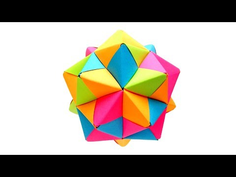 Многогранник Икосаэдр из бумаги. Kusudama by Mitsunobu Sonobe Многогранник Икосаэдр из бумаги. Kusudama by Mitsunobu Sonobe