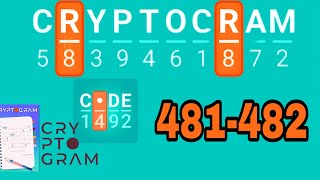 CRYPTOGRAM Word Logic Puzzles level 481 482