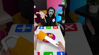 Playing with a masked killer 😱 Scary DIY Fidget Toy Trading Game #shorts