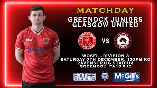 FULL MATCH: Greenock Juniors 3-0 Glasgow United - WOSFL Division 3 - 07/12/24